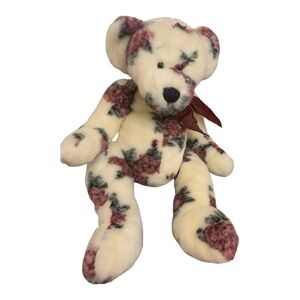 Teddy Ganz Heritage Collection Bean Bottom Plush Cream Flower Print